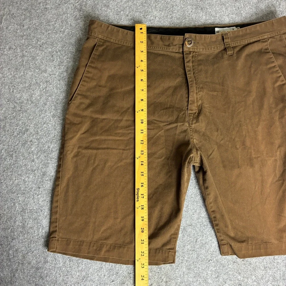 Volcom Mens Size 40x10 Modern Stretch Chino Shorts Brown Skateboard Surf